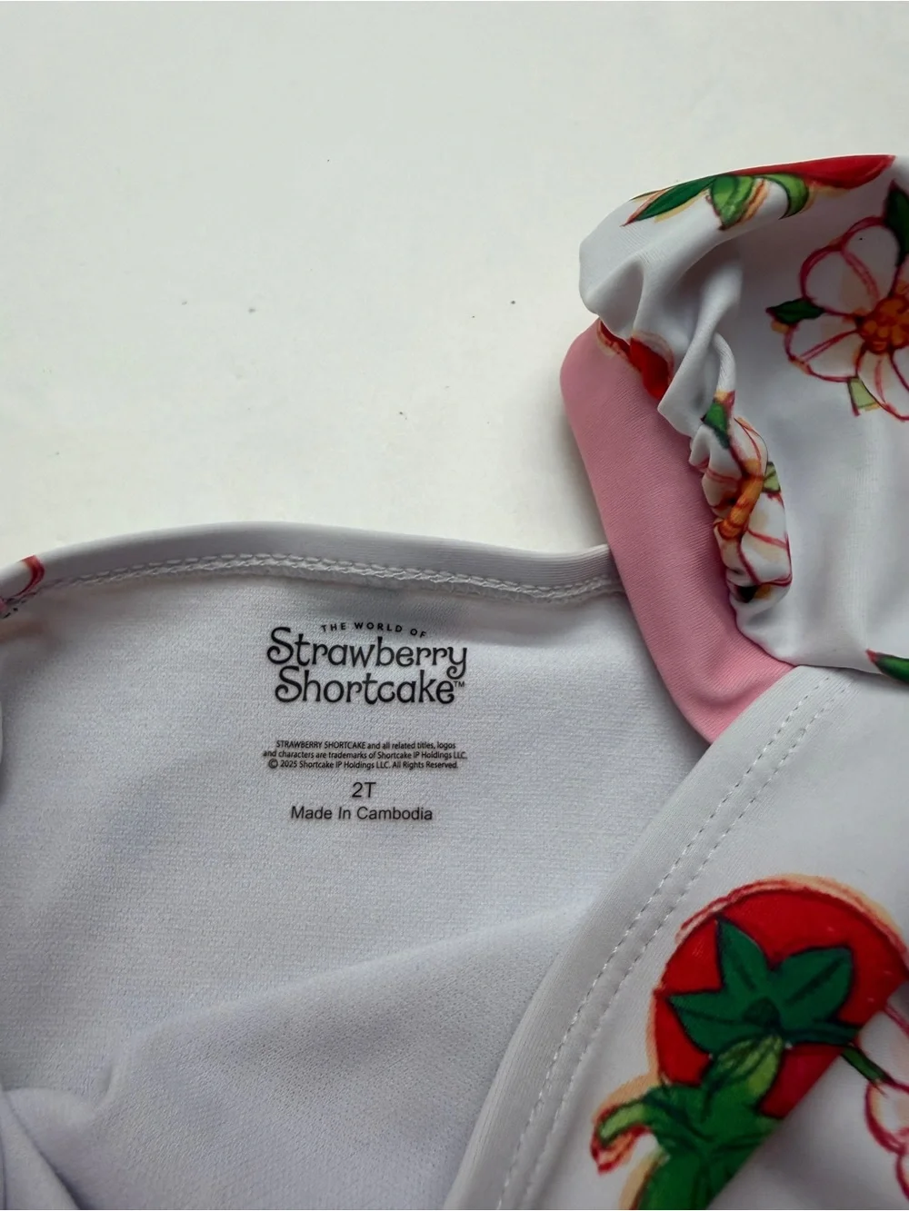 Strawberry Shortcake One-Piece Swimsuit Leotard with Puff Sleeves